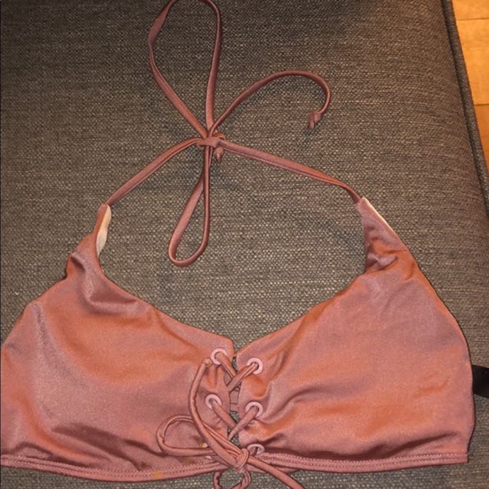 LA Hearts/ Pacsun Lace up Bikini top pink